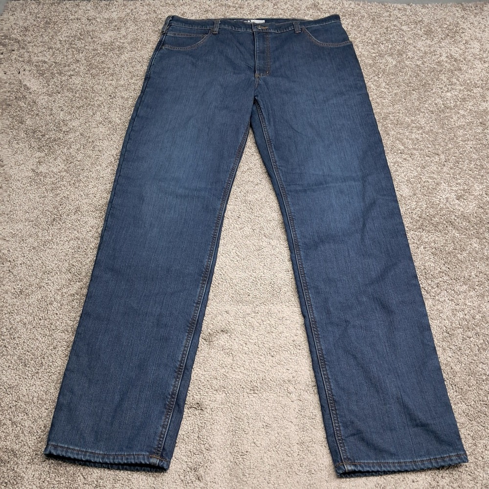Carhartt Mens Relaxed Straight Rugged Flex Fleece Lined Jeans Blue 38x36